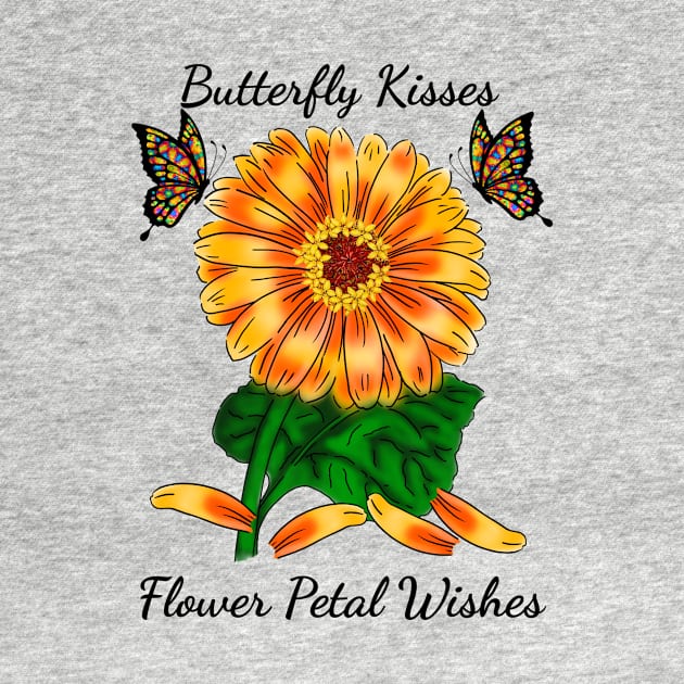 Butterfly Kisses Flower Petal Wishes Orange by SpecialTs